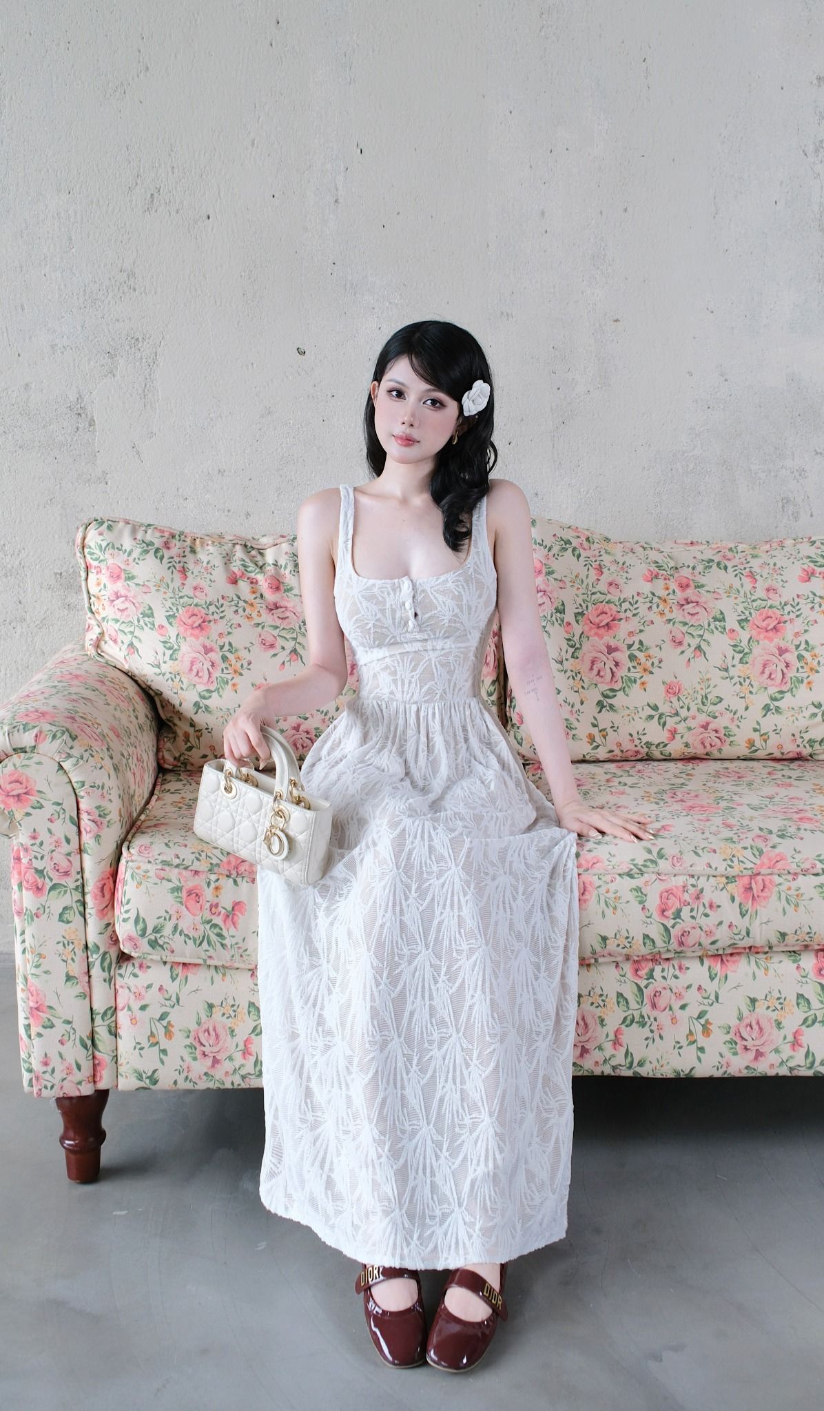 Đầm Thun Ren 3 Nút