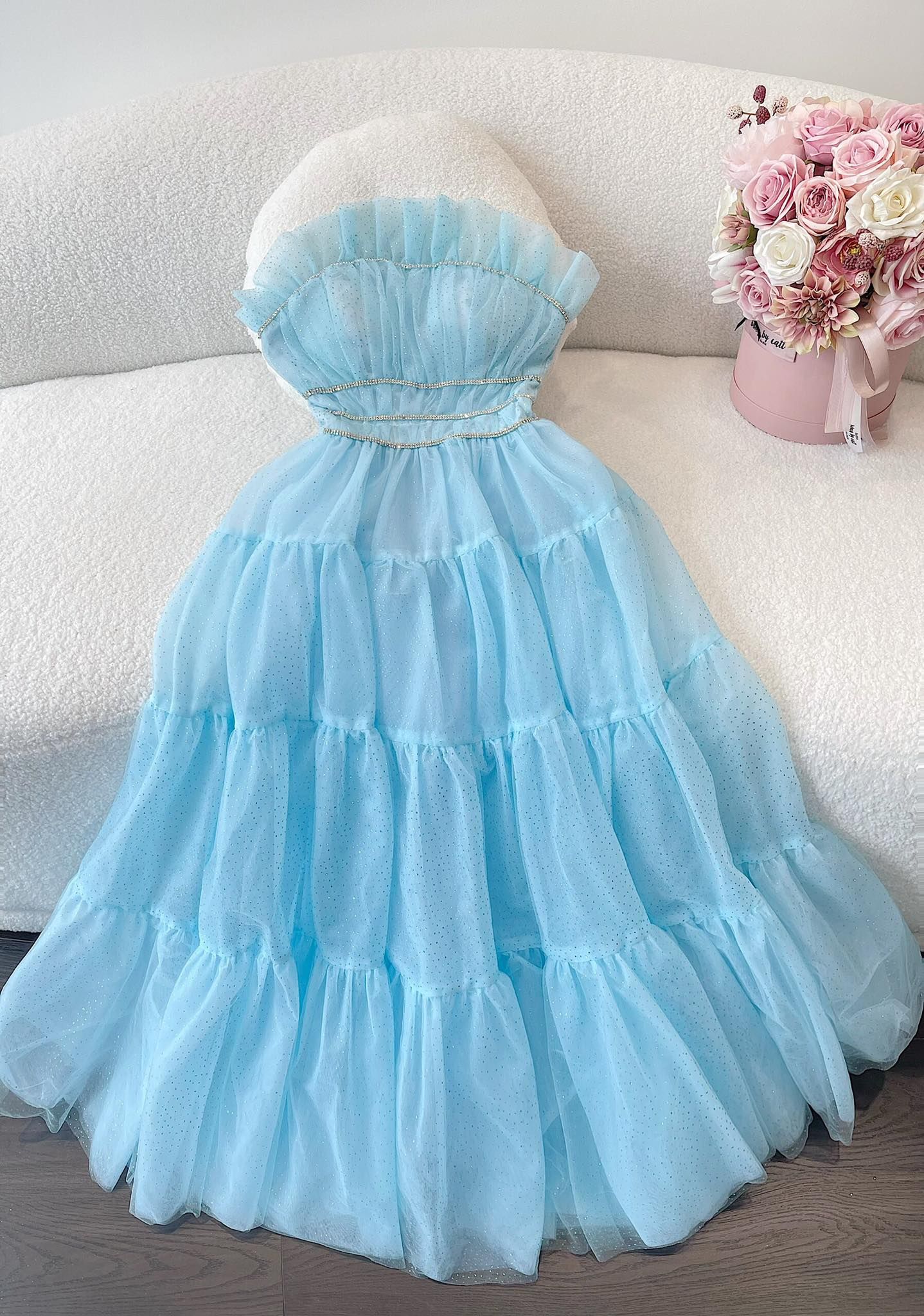 Đầm Công Chúa Viền Đá