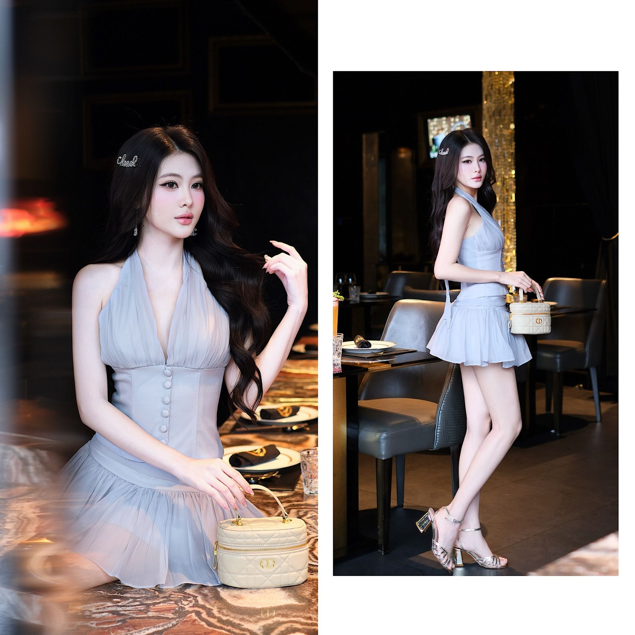 Set Voan Yếm Nút Bọc