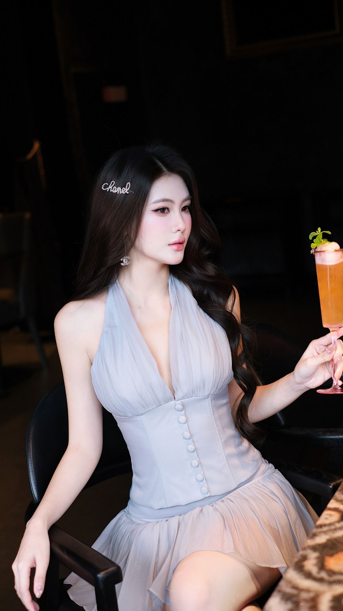 Set Voan Yếm Nút Bọc