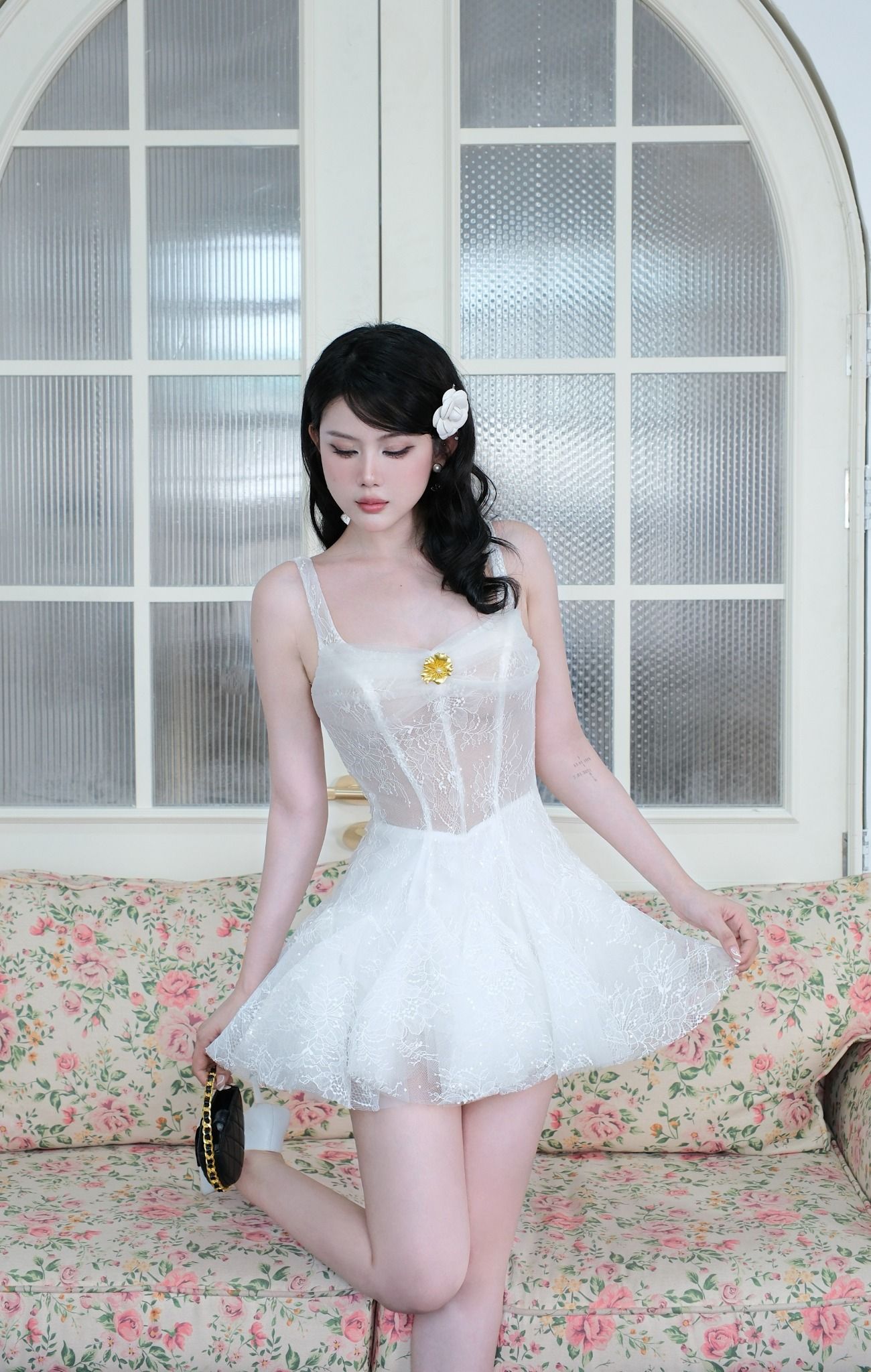 Đầm Lưới Ren 2S Kèm Charm