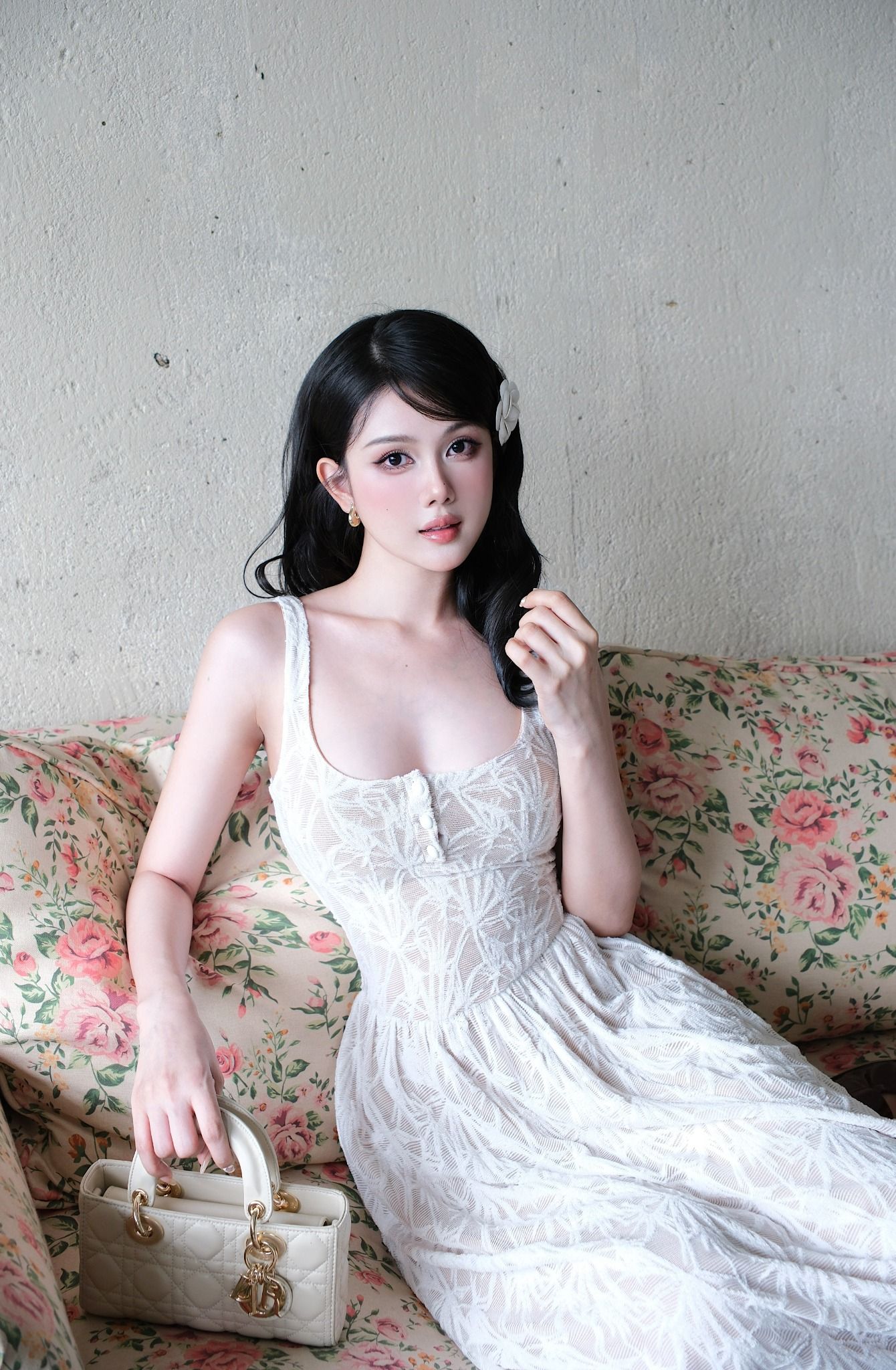 Đầm Thun Ren 3 Nút