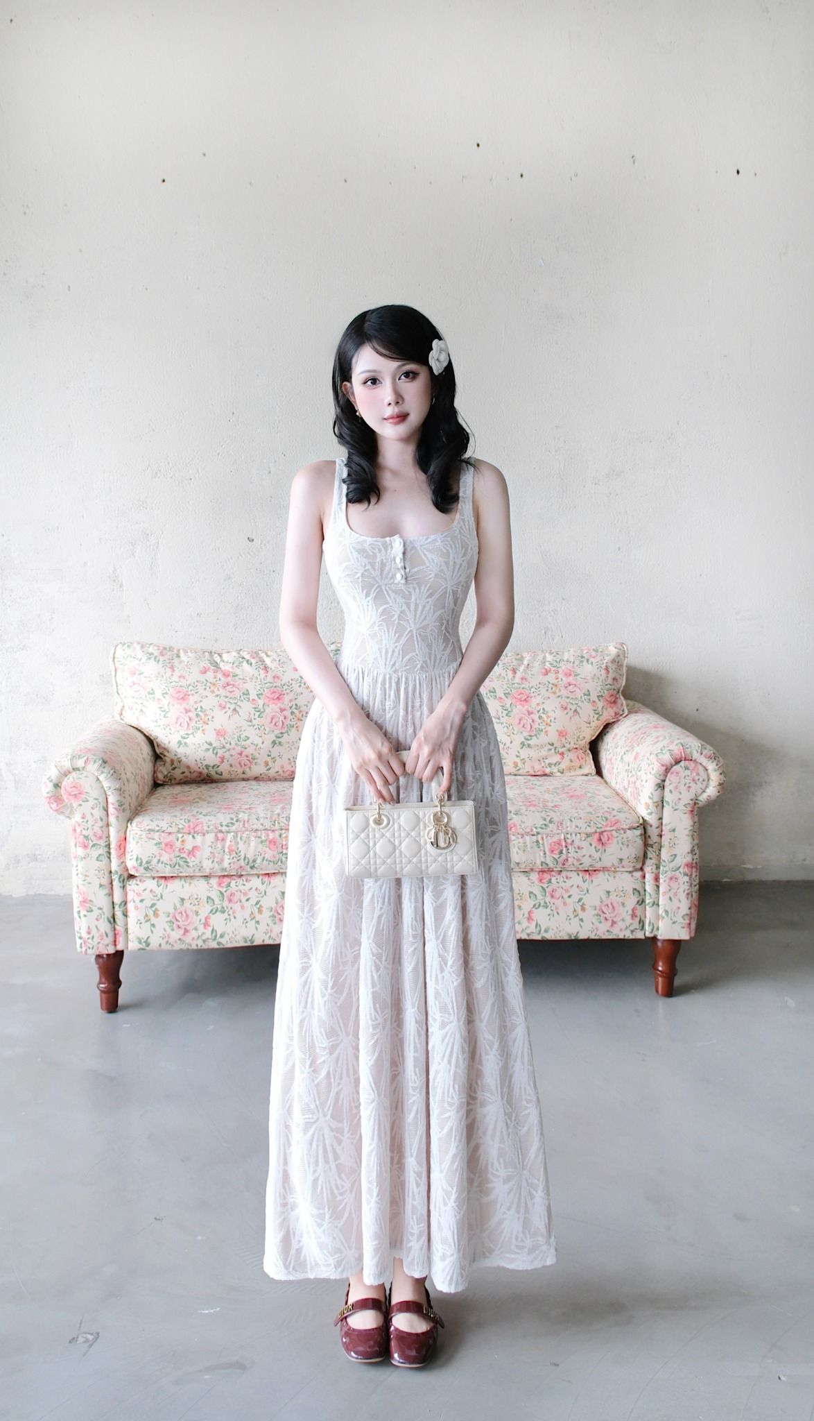 Đầm Thun Ren 3 Nút