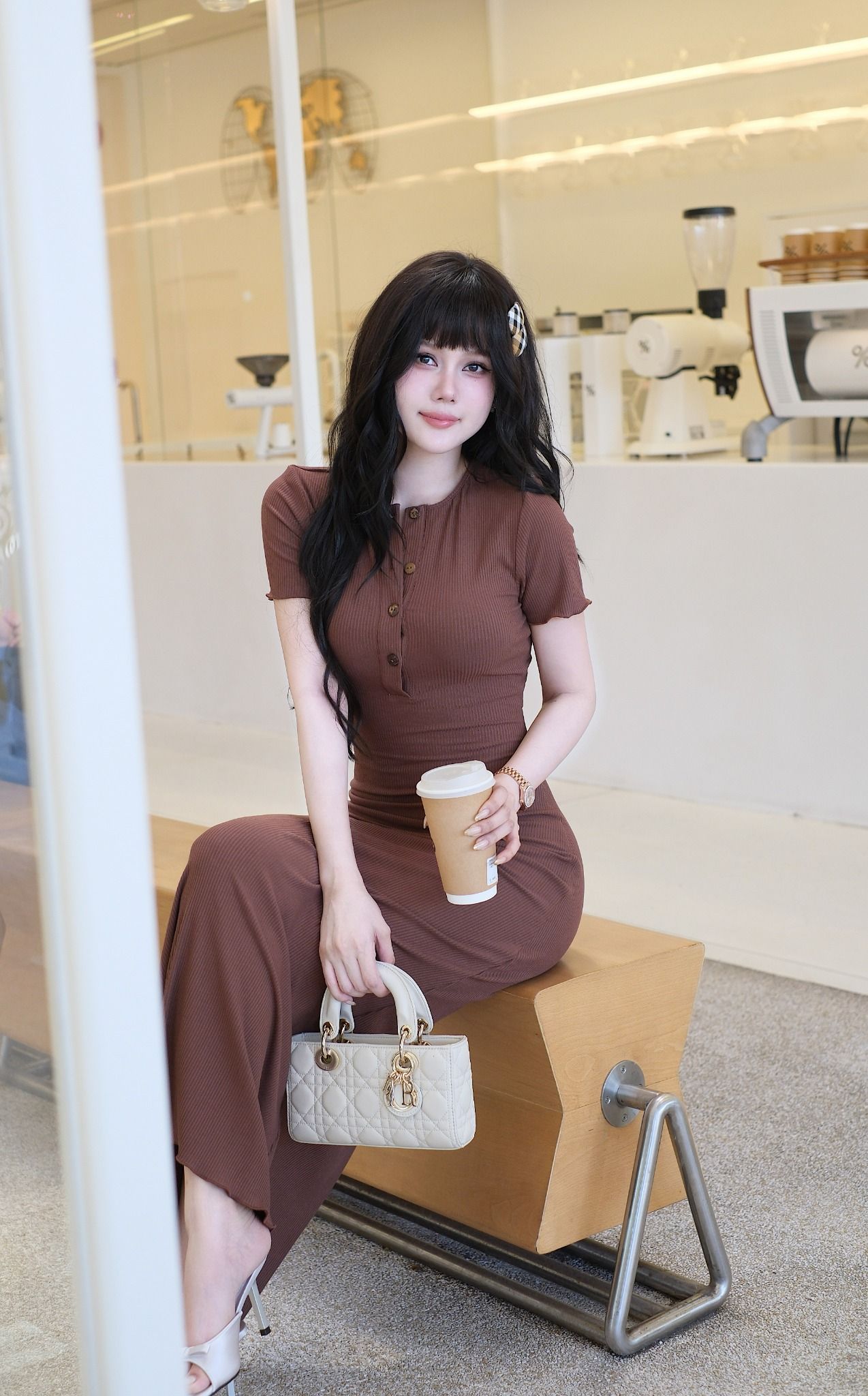 Đầm Thun Viền Bèo Tay Con