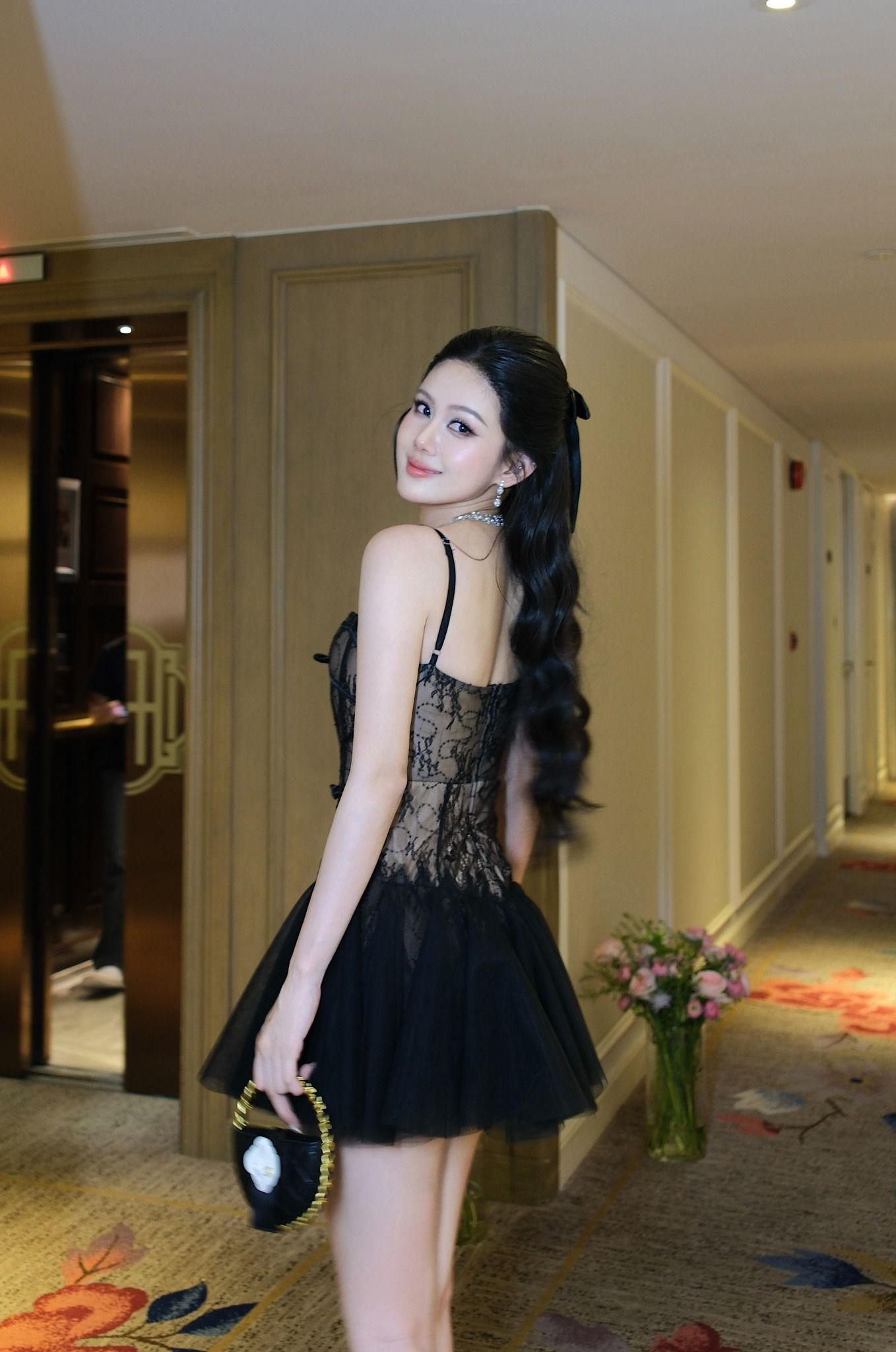 Đầm Lưới Ren Kết Nơ