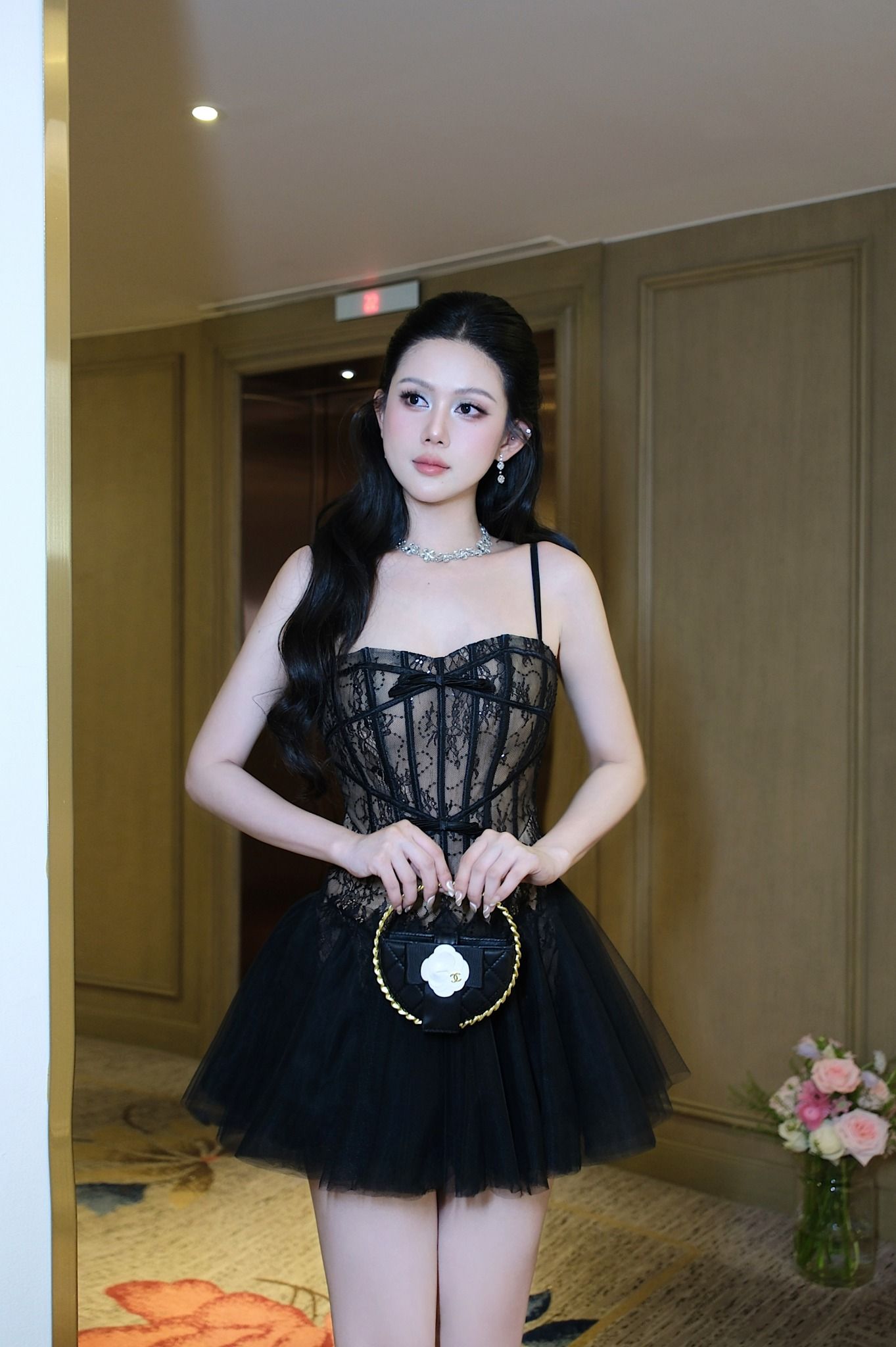 Đầm Lưới Ren Kết Nơ