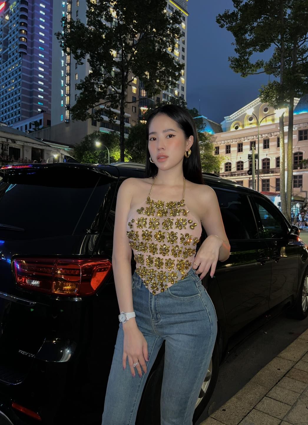 Áo Yếm Lưới Đính Đá