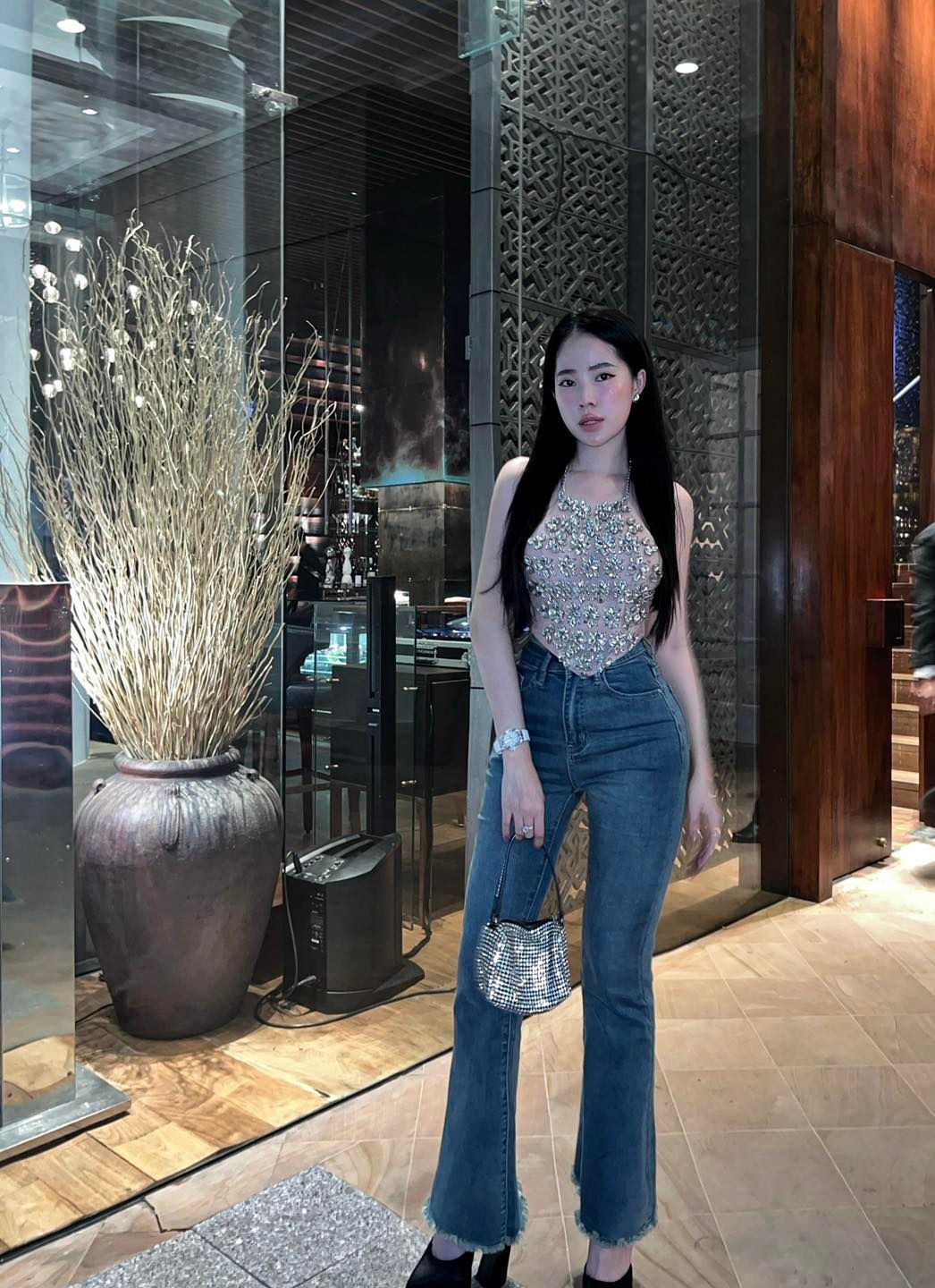 Áo Yếm Lưới Đính Đá