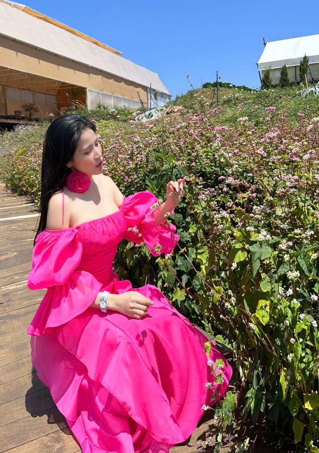 Maxi Tay Phồng Trễ Vai