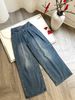 Quần Jean Wide Open Legs Pleat