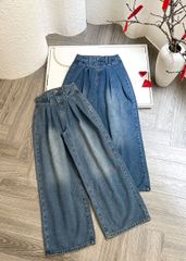 Quần Jean Wide Open Legs Pleat