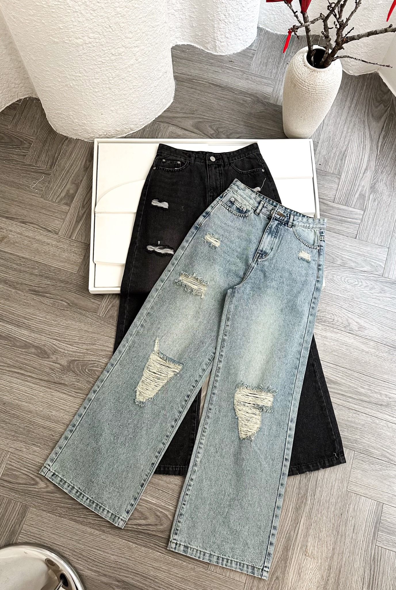 Quần Jean Straight Cood Distressed