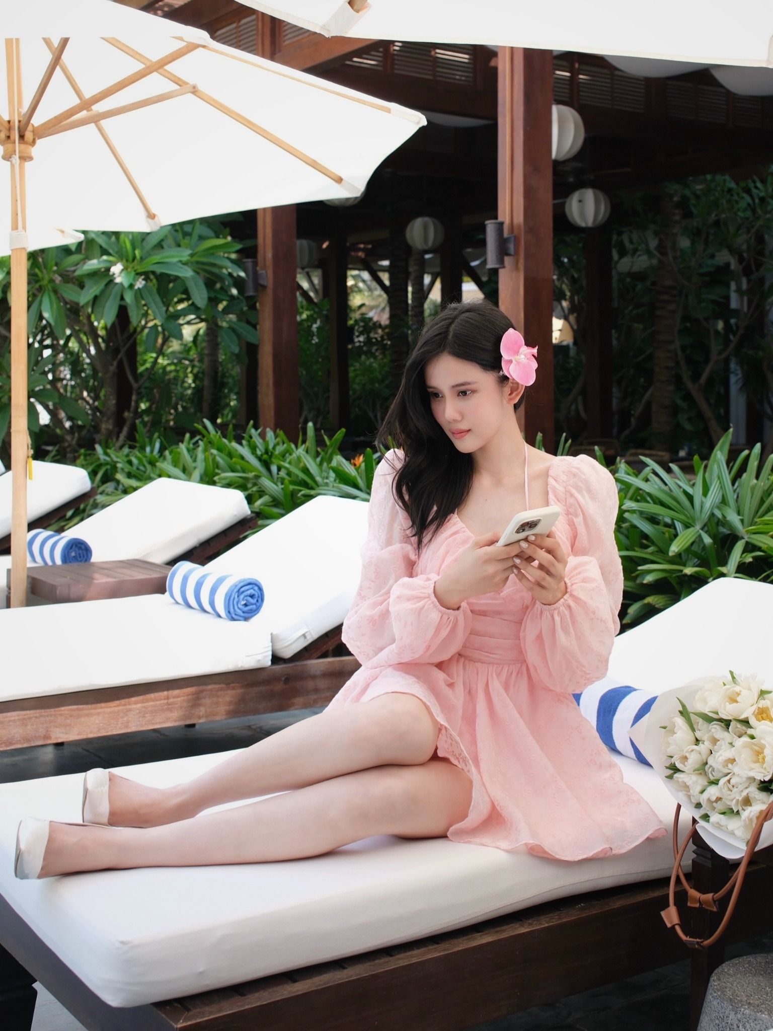 Đầm Xòe Thêu Hoa TD Cột Yếm