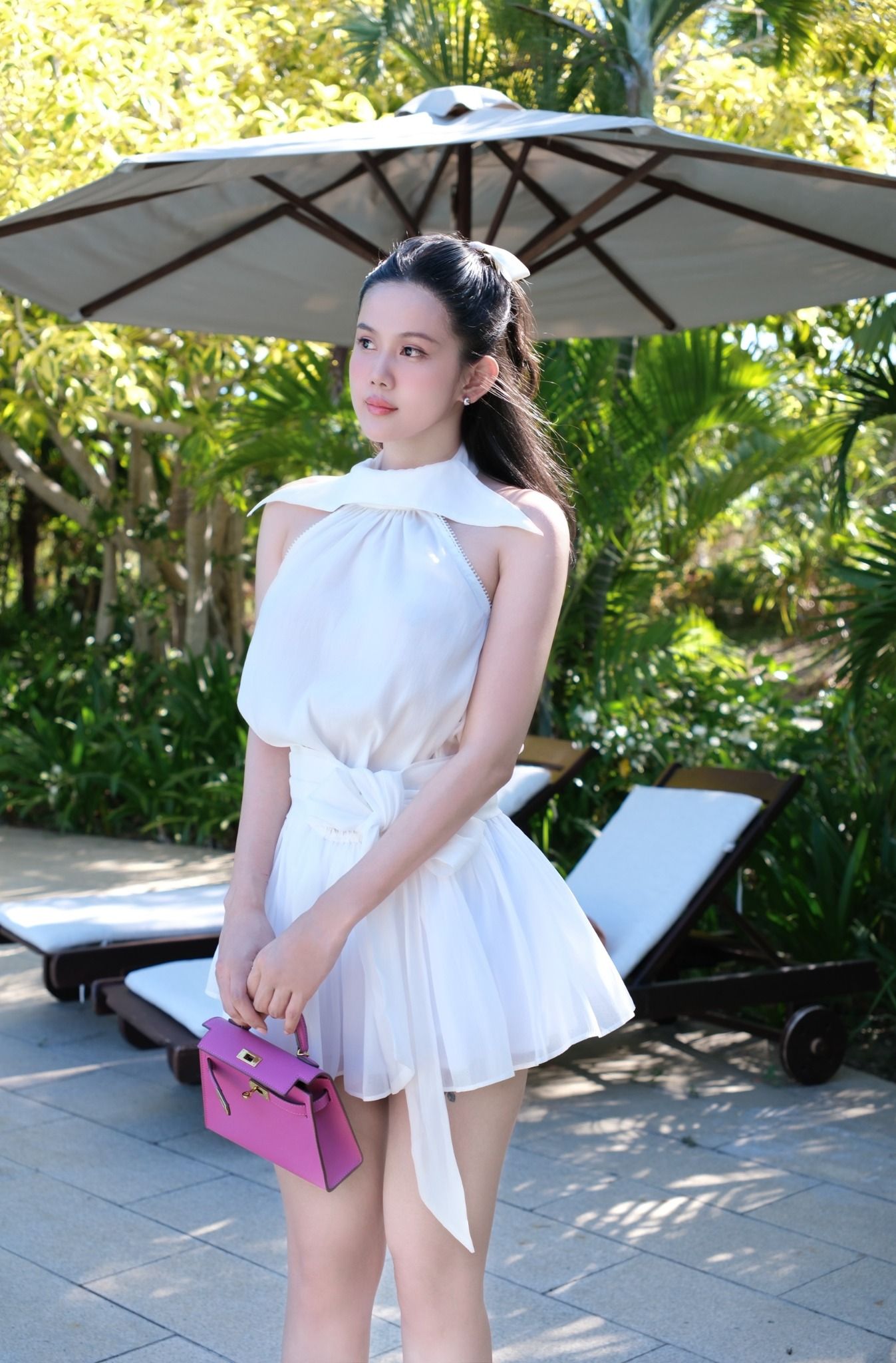 Đầm Yếm Cột Nơ Eo