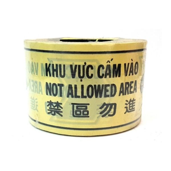 Băng Rào Cảnh Báo Công Trình Vàng Đen Lõi Giấy Rộng 8cm Dài 100m