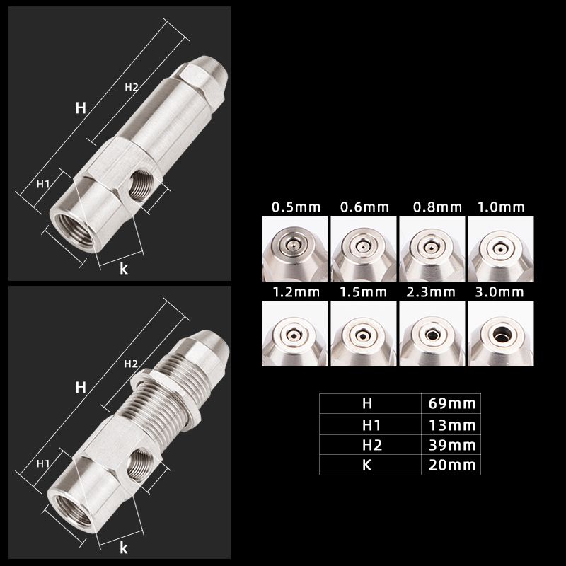 Béc Phun Dầu Đốt Inox 304 Có Ren Ngoài DN08