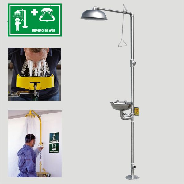 Cây Rửa Mắt Khẩn Cấp SS-S150 Không Có Chân Đạp Bằng Thép Không Gỉ 304