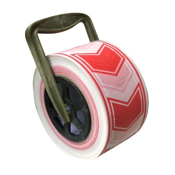 Cuộn Rào Cảnh Báo Công Trình Có Tay Cầm Màu Đỏ Trắng 8cm Dài 100m