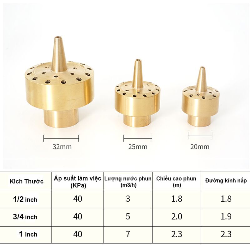 Đầu Phun Nước Nghệ Thuật Hình Pháo Hoa 2 Tầng Phi 34 MM