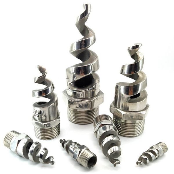 Đầu Phun Xòe Dạng Xoắn Ốc Thép Không Gỉ 316L