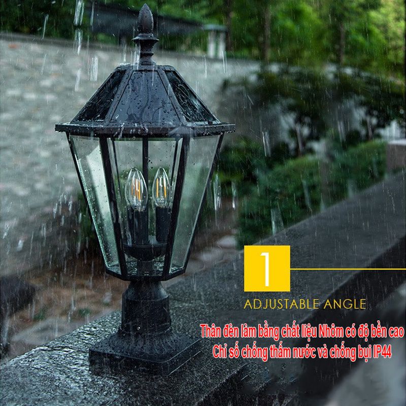 Đèn Năng Lượng Mặt Trời Trụ Cổng Biệt Thự, Sân Vườn Kiểu Tân Cổ Điển