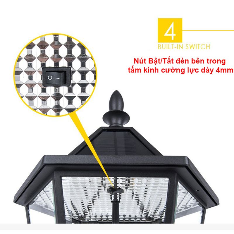 Đèn Năng Lượng Mặt Trời Trụ Cổng Biệt Thự, Sân Vườn Kiểu Tân Cổ Điển