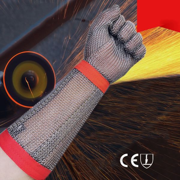 Bao Tay Chống Cắt Inox 5 Ngón Loại Dài 37cm