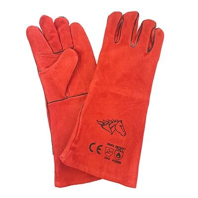 Găng Tay Da Hàn GNC Safety Màu Đỏ 14 -16 Inch