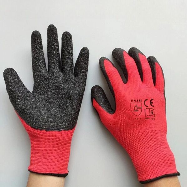 Găng Tay Polyester Phủ Latex Dệt Kim 13 Chống Trượt