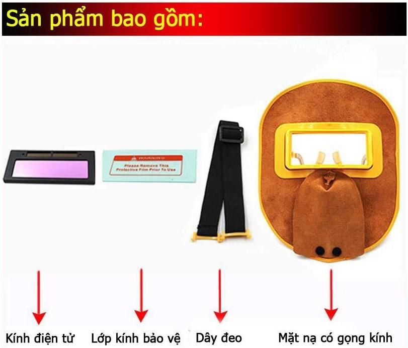 Mặt Nạ Hàn Điện Tử Da Bò Thật Chống Cháy - Mặt Nạ Hàn Điện Tử Bằng Da