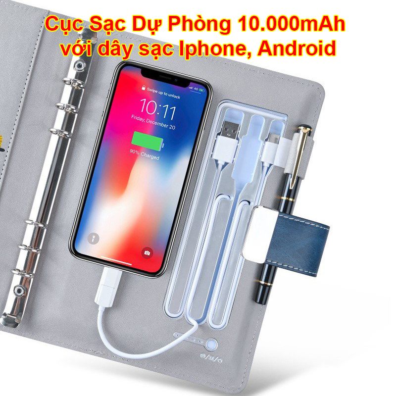 Sổ Ghi Chép Đa Năng 4 Trong 1 Mở Khóa Bằng Vân Tay