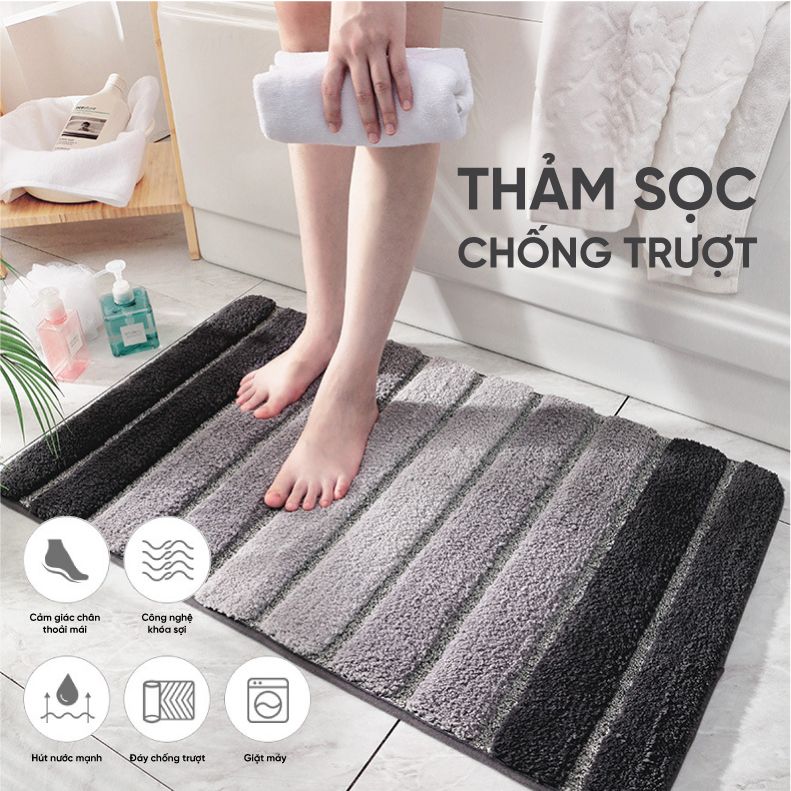 Thảm Chùi Chân, Thảm Nhà Tắm Cao Cấp Màu Sắc Hài Hòa Dễ Trang Trí