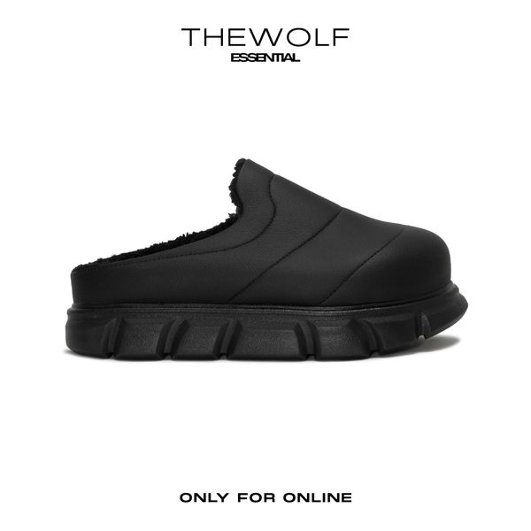  THEWOLF ESSENTIAL LARVA SLIDE SANDAL V2 - FULL BLACK 