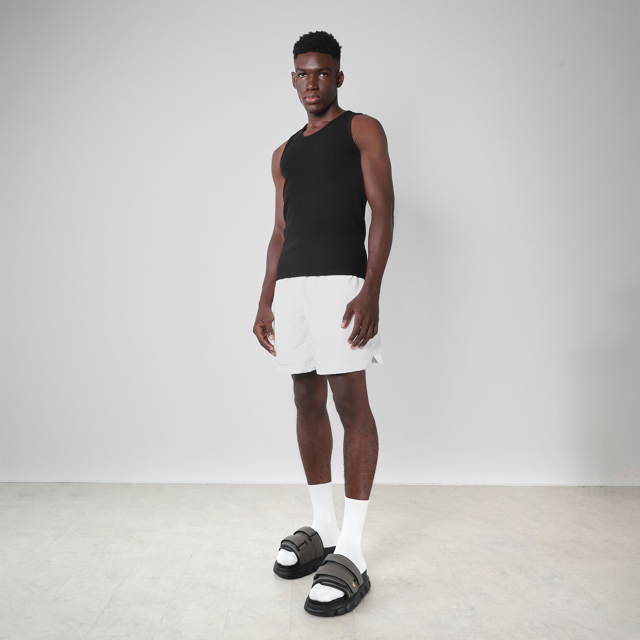 THEWOLF ESSENTIAL STRAP SLIDE SANDAL - GREY