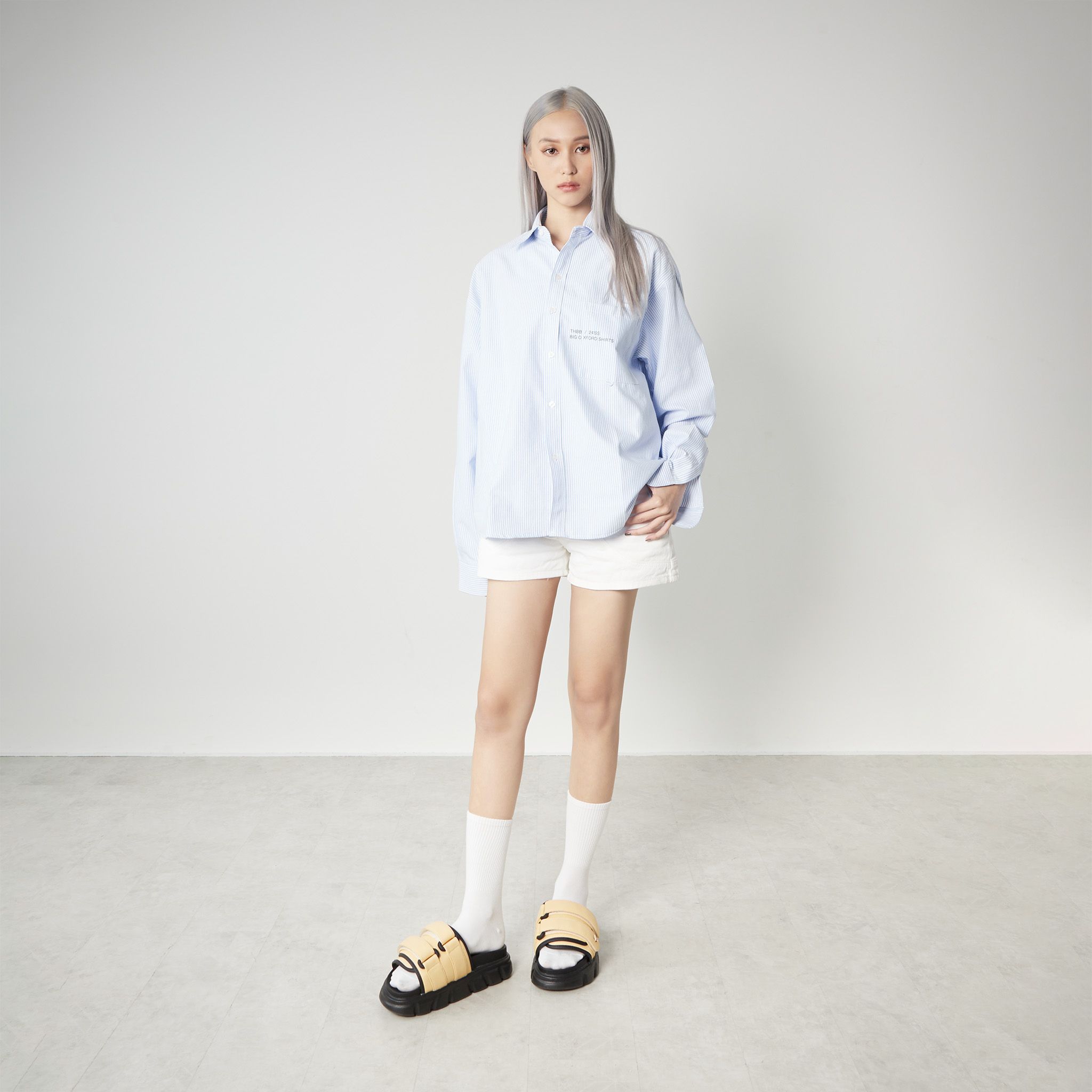 THEWOLF ESSENTIAL STRAP SLIDE SANDAL - YELLOW CREAM