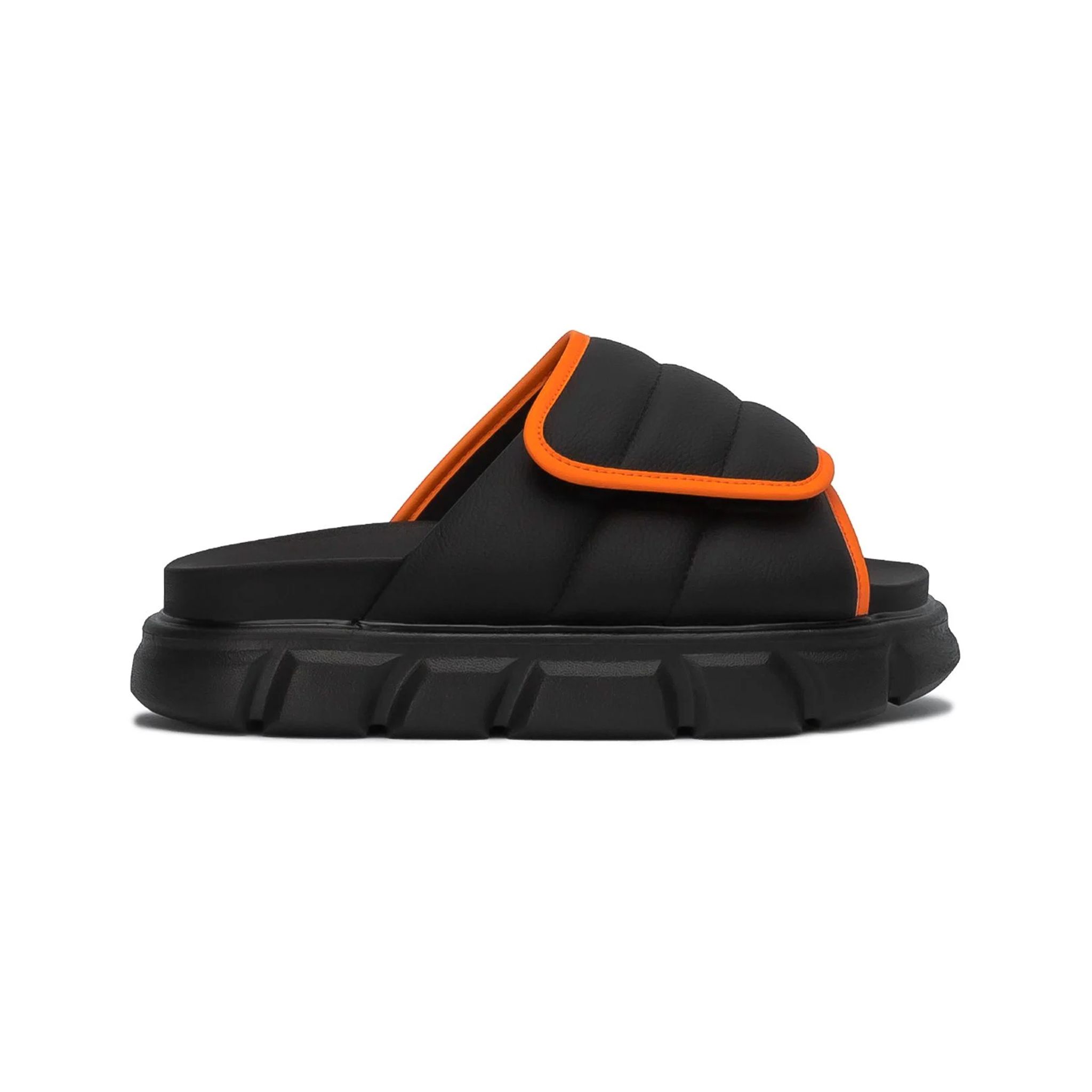 THE LARVA WOLF SLIDE SANDAL - BLACK ORANGE