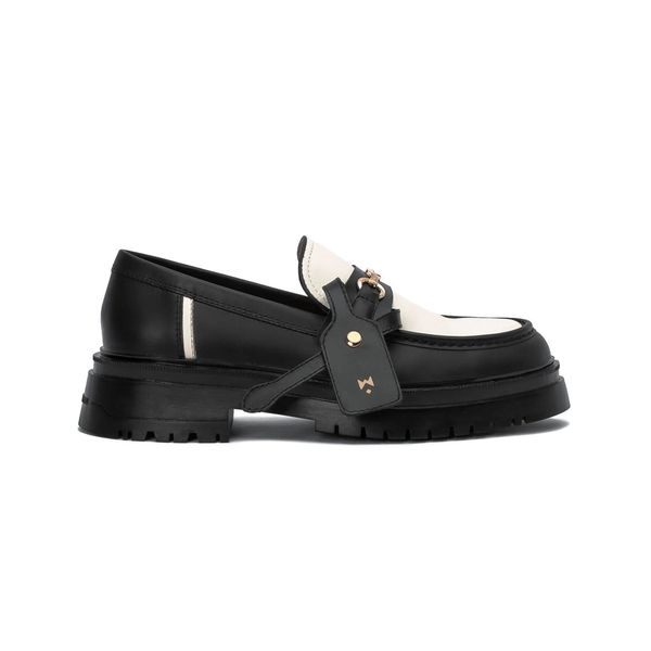  THE SEAN LADY WOLF CHUNKY LOAFER - BLACK OFF WHITE 