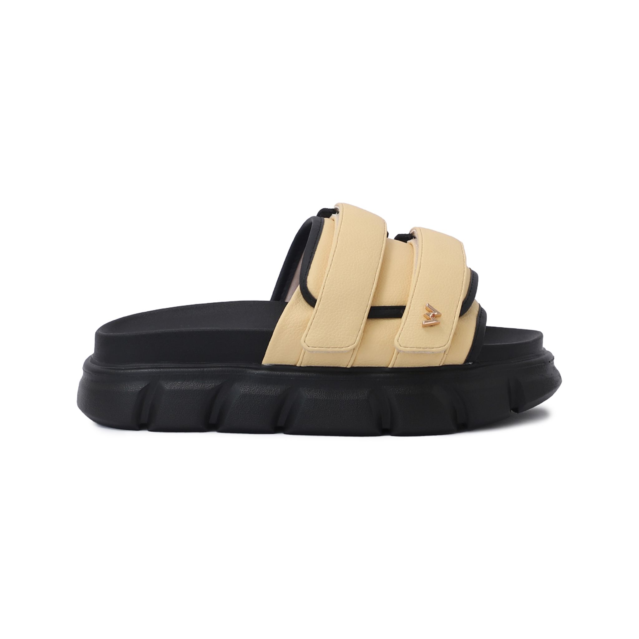 THEWOLF ESSENTIAL STRAP SLIDE SANDAL - YELLOW CREAM