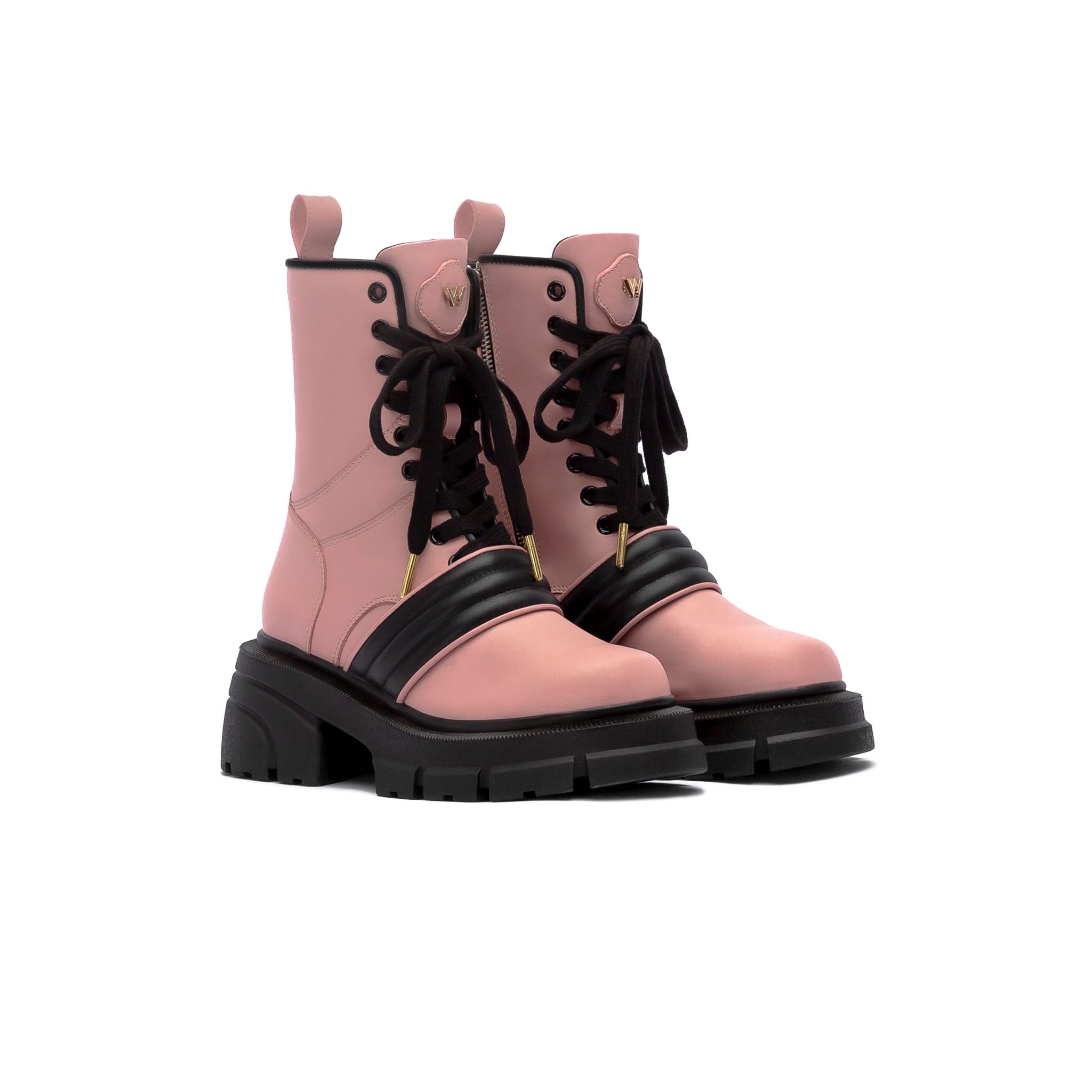 THEWOLF BLACK PINK COMBAT BOOT