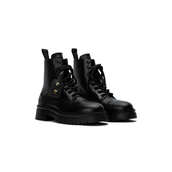  THE LADY WOLF CHUNKY COMBAT BOOT - BLACK 