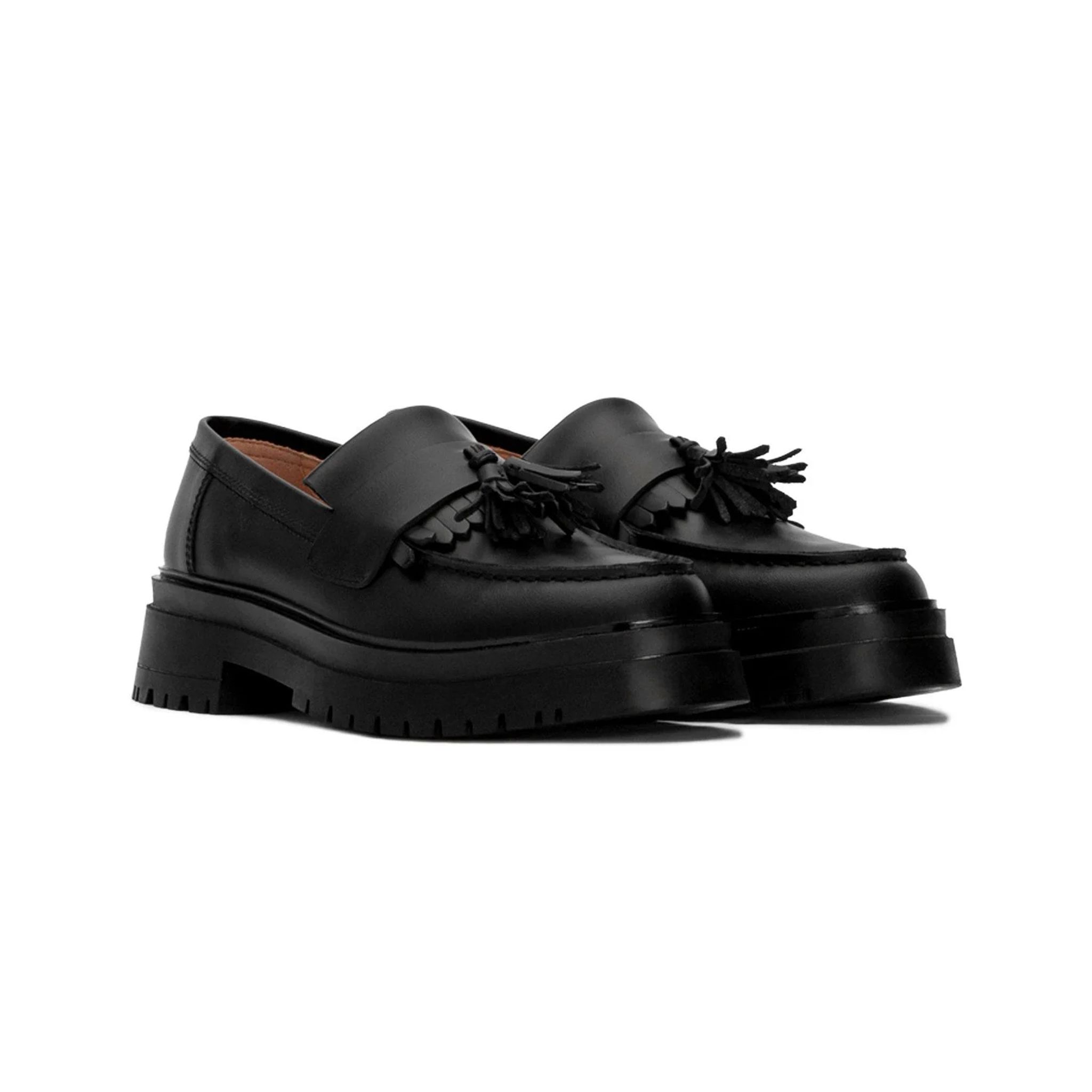 THE LADY WOLF CHUNKY TASSEL LOAFER - BLACK