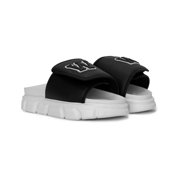  THE LADY WOLF W SLIDE SANDAL - BLACK & WHITE 