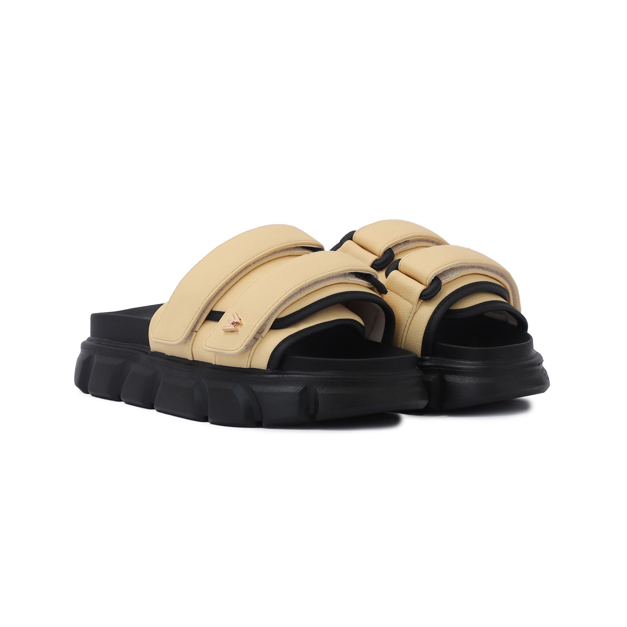 THEWOLF ESSENTIAL STRAP SLIDE SANDAL - YELLOW CREAM