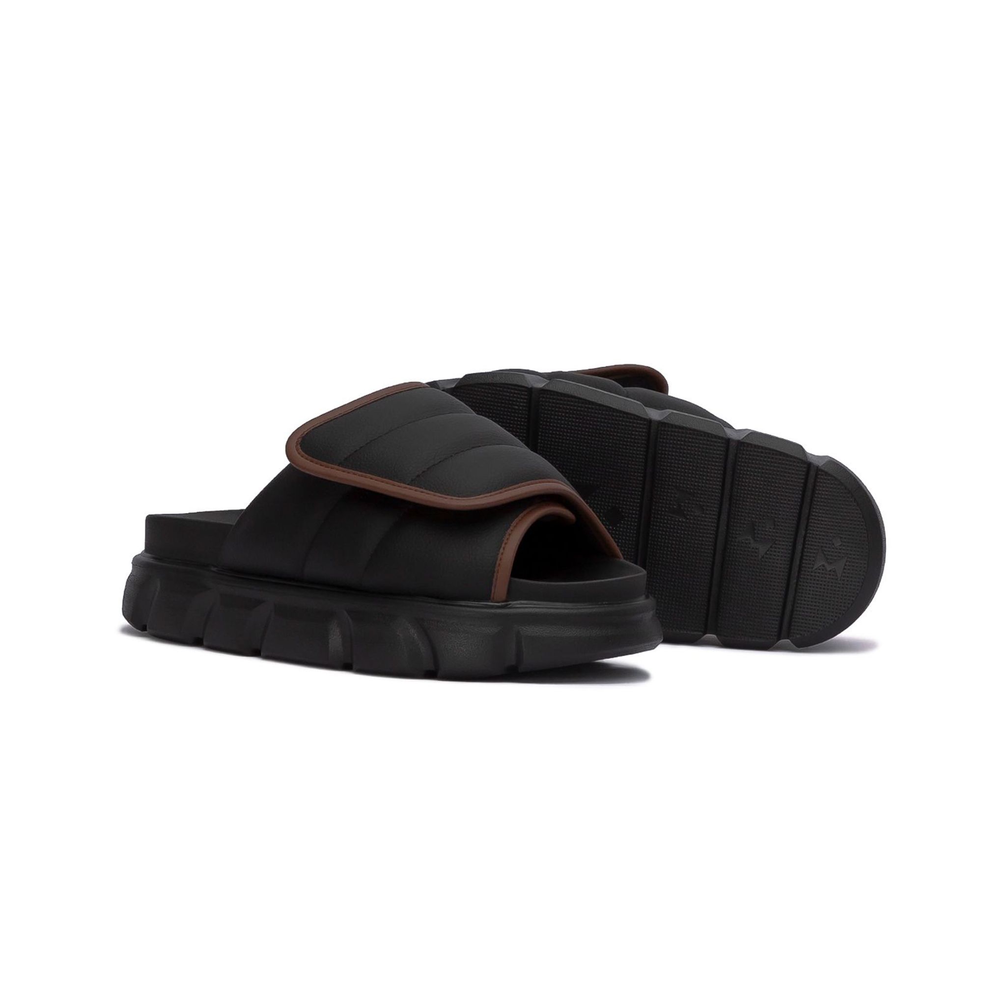 THE LARVA LADY WOLF SLIDE SANDAL - BLACK BROWN