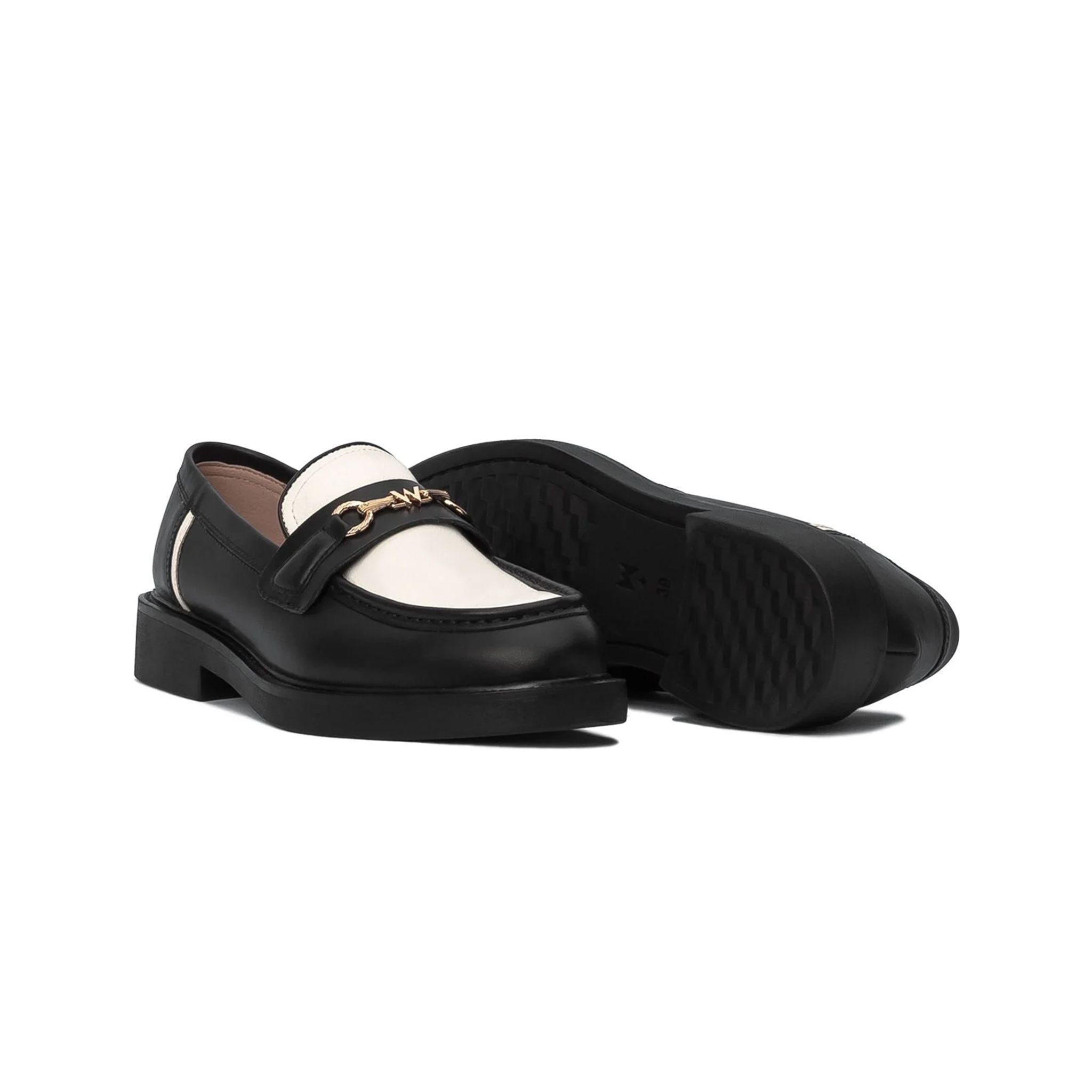 THE SEAN LADY WOLF MODERN LOAFER - BLACK OFF WHITE