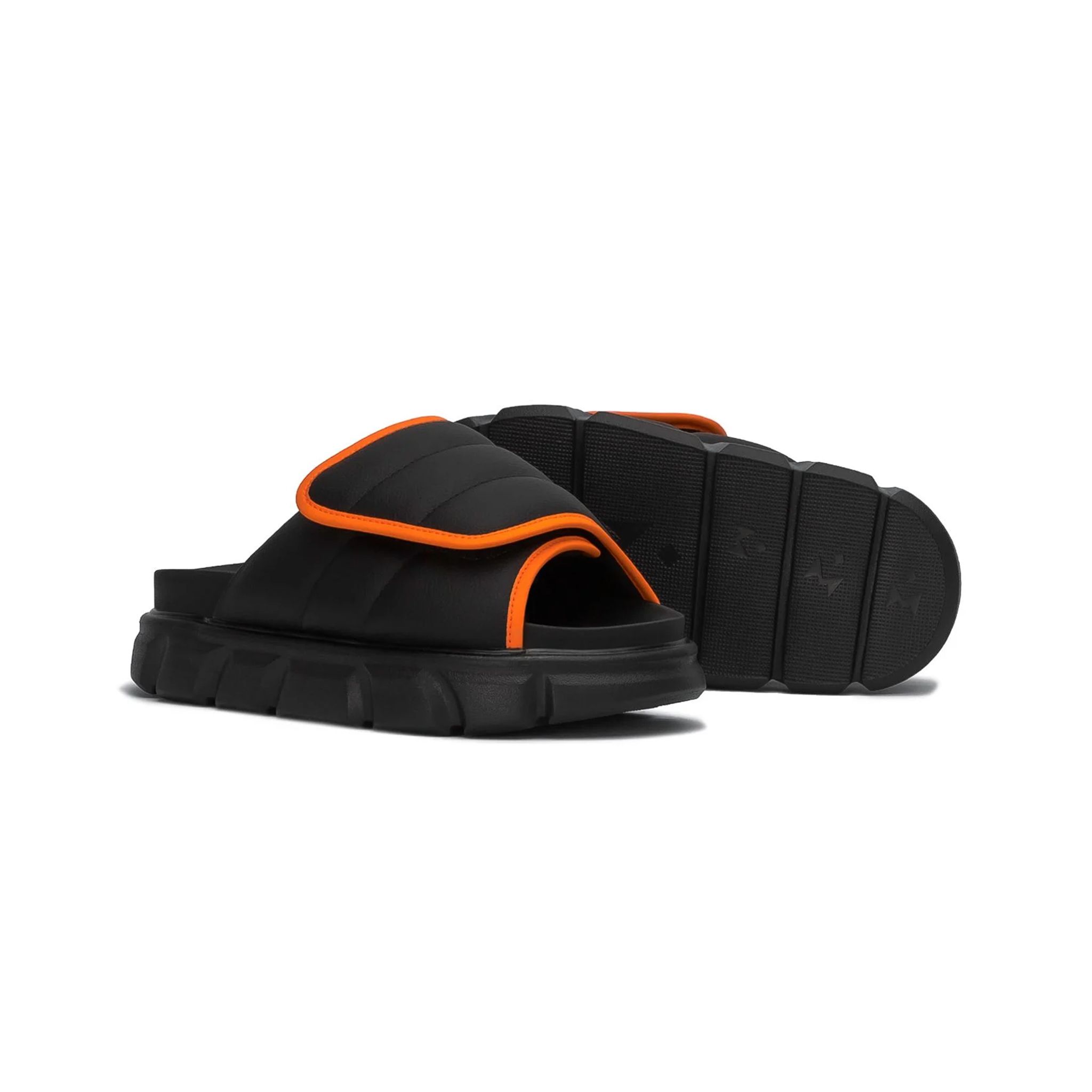 THE LARVA WOLF SLIDE SANDAL - BLACK ORANGE