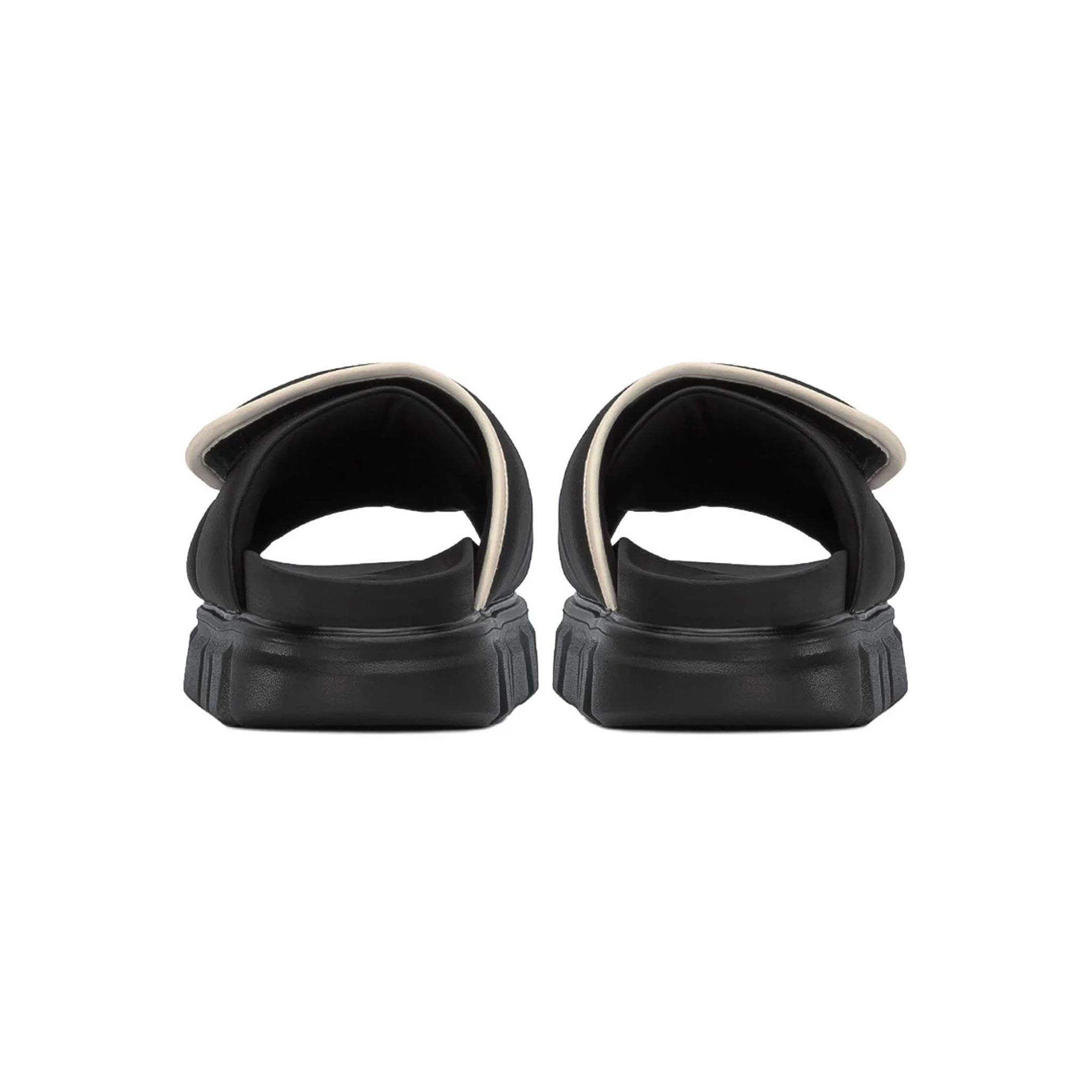THE LARVA WOLF SLIDE SANDAL - BLACK WHITE