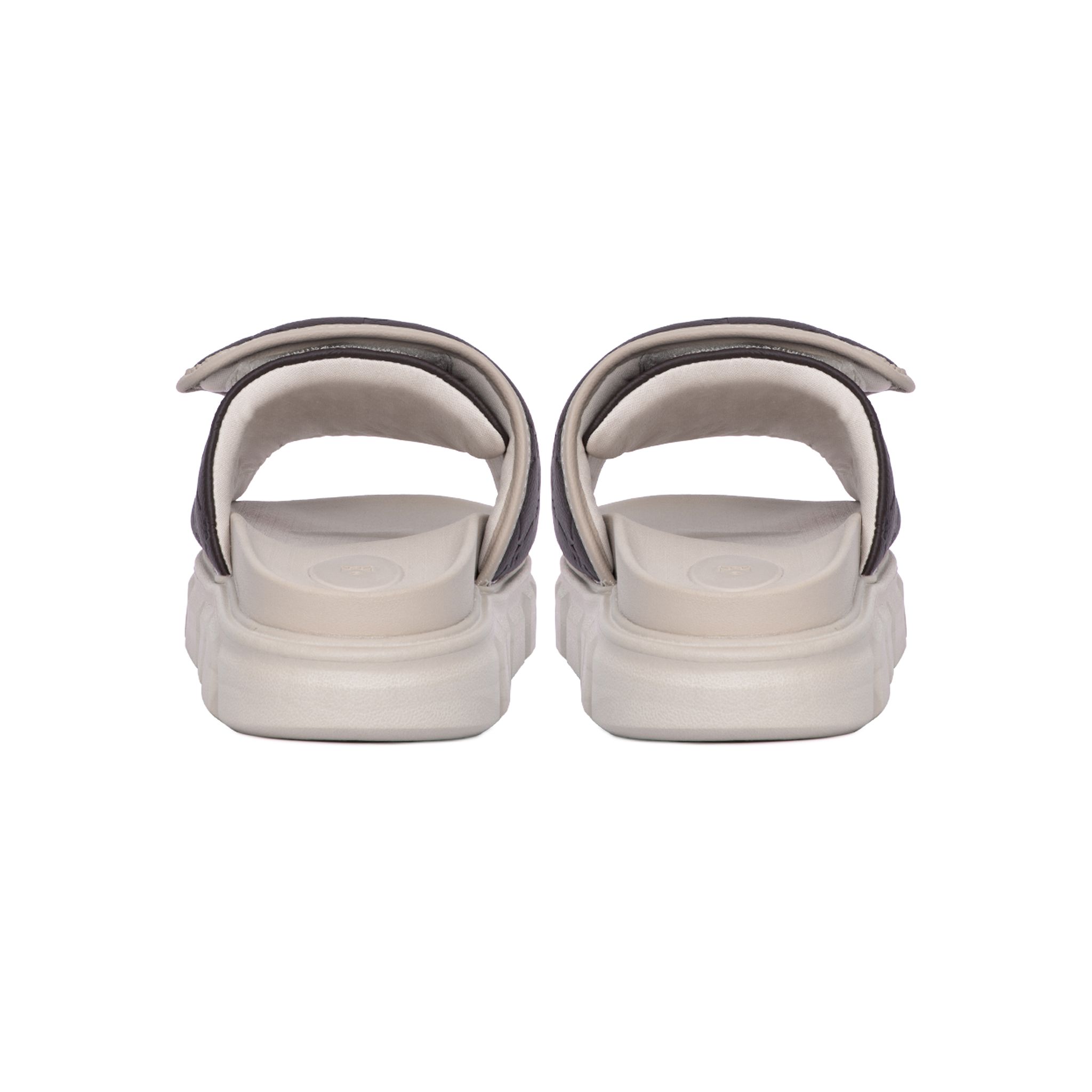 THEWOLF ESSENTIAL MONOGRAM SLIDE SANDAL - BROWN BEIGE