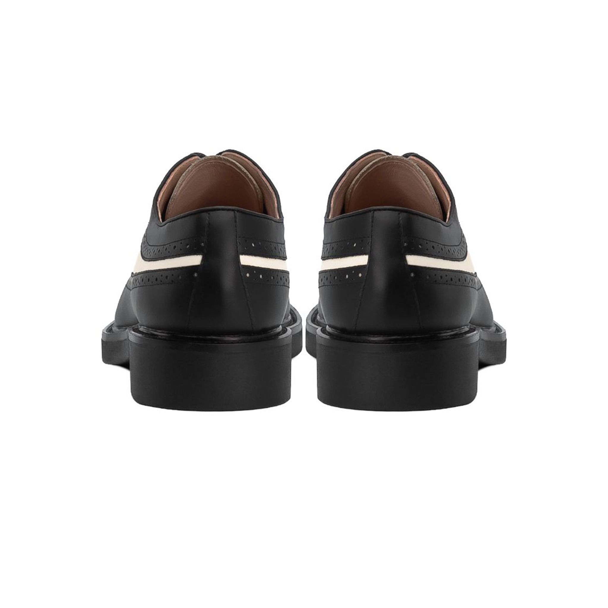 THE SEAN WOLF BROGUE DERBY - BLACK OFF WHITE