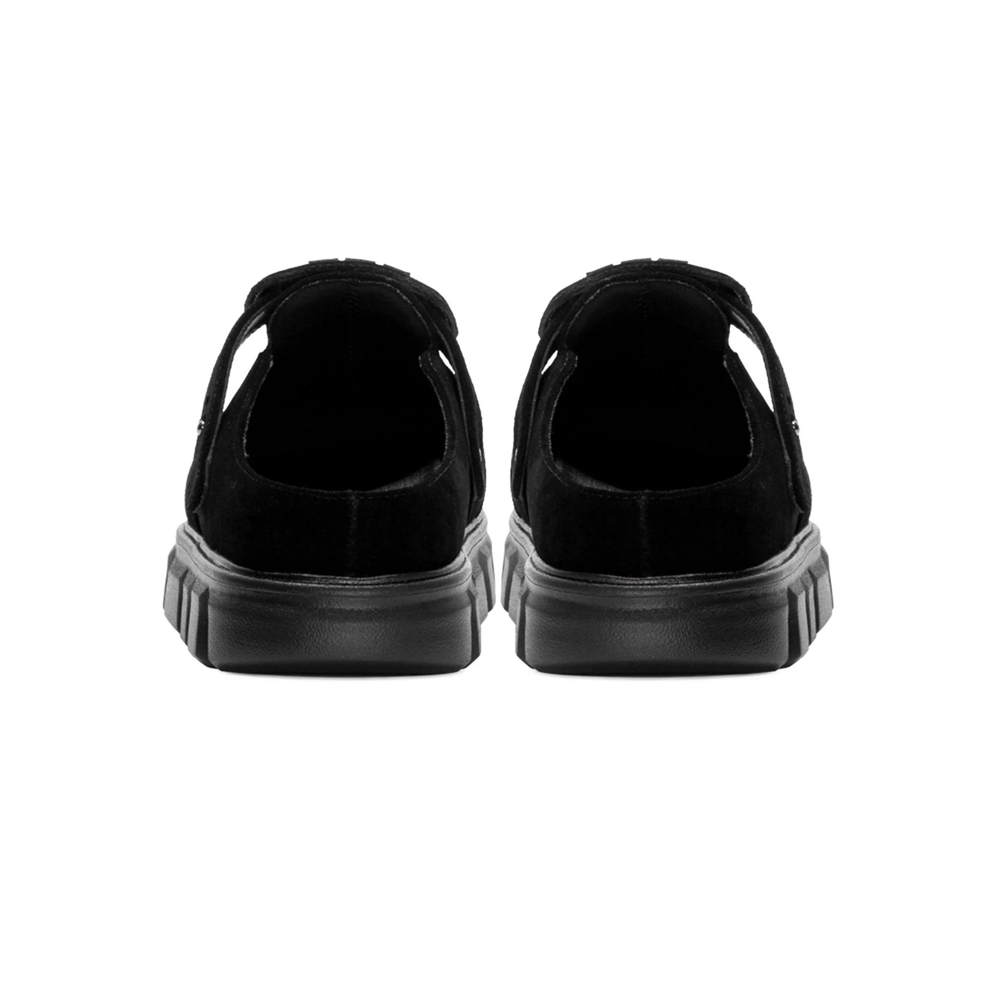 THE LADY WOLF R&E MULE SANDAL - BLACK SUEDE